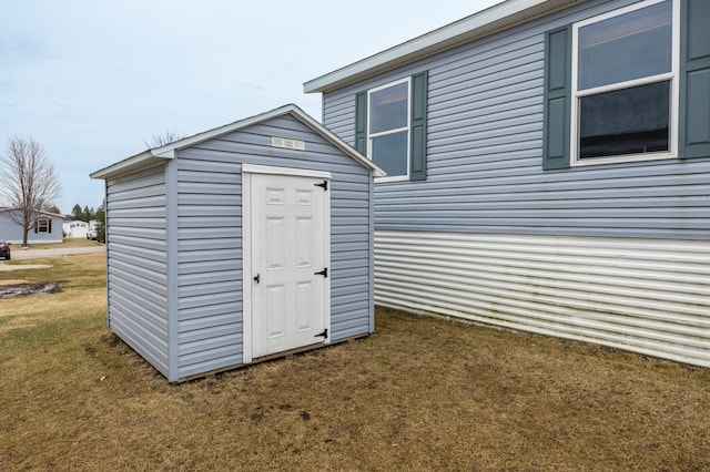 view of shed