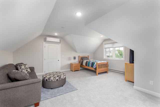 1005 Applewood Ct, Mankato, MN 56001 - bedroom with carpet flooring, a wall mounted AC, baseboards, and baseboard heating