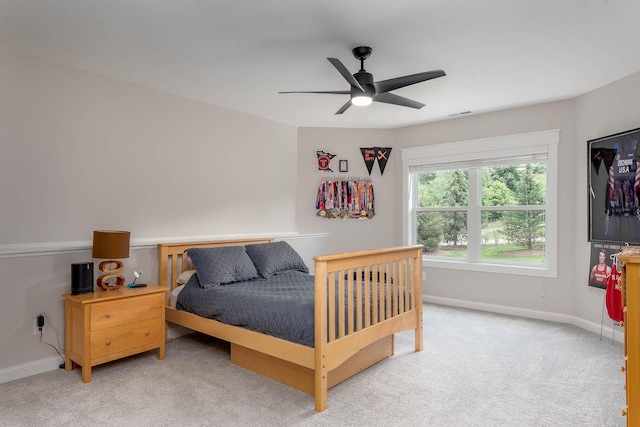 1005 Applewood Ct, Mankato, MN 56001 - carpeted bedroom with a ceiling fan, baseboards, and visible vents