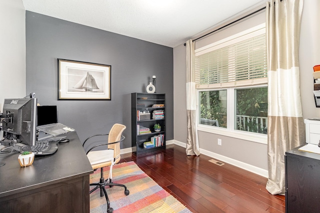 8831 Reflections Rd, Chanhassen, MN 55317 - office with baseboards and dark wood finished floors