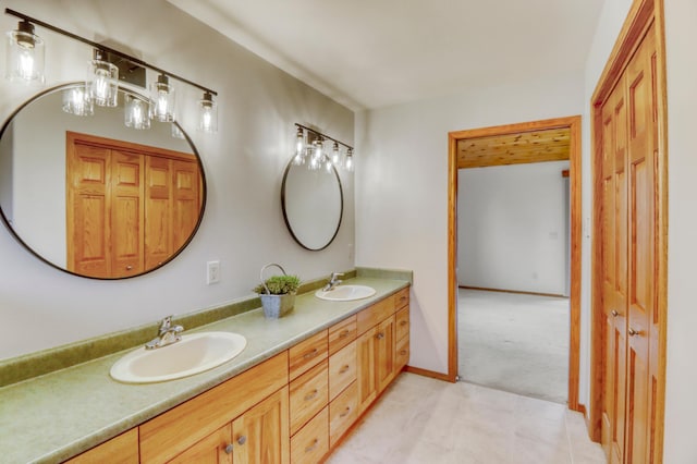 full bath featuring a sink and double vanity