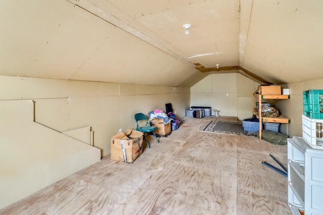 view of unfinished attic