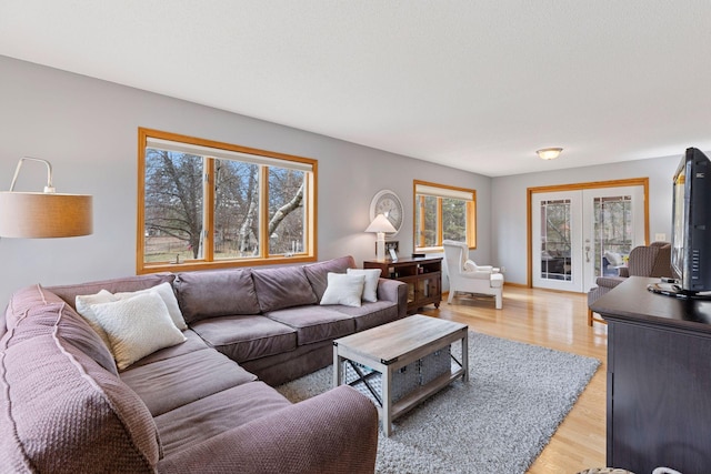 515 Greaton Rd, New Richmond, WI 54017 - living room featuring light wood finished floors and french doors