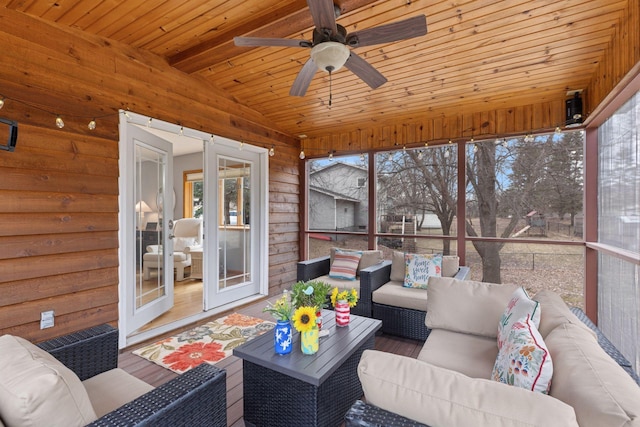 515 Greaton Rd, New Richmond, WI 54017 - sunroom / solarium with outdoor lounge area and a ceiling fan