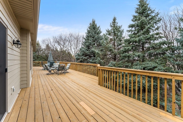 13162 Glenhaven Ave, Apple Valley, MN 55124 - wooden deck with outdoor dining area