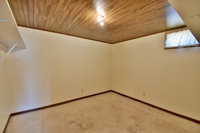 18045 Delaware Ln, Eden Lake Twp, MN 56362 - basement with wooden ceiling and baseboards