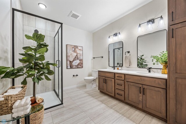 234 Main Ave Unit 716, Fargo, ND 58103 - full bath with double vanity, a stall shower, and tile patterned floors