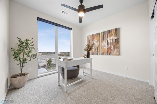 234 Main Ave Unit 716, Fargo, ND 58103 - carpeted office featuring a ceiling fan and baseboards