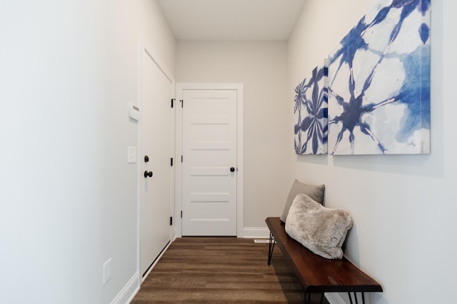 10155 Arrowwood Trl, Woodbury, MN 55129 - hall featuring dark wood finished floors and baseboards