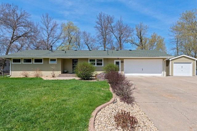 4991 337th Ave NE, Cambridge, MN 55008 - single story home with a garage, driveway, a front lawn, and stucco siding