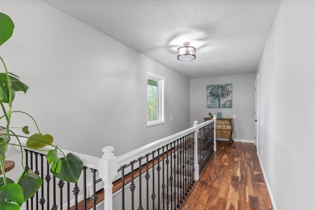 4991 337th Ave NE, Cambridge, MN 55008 - corridor with dark wood-style floors, baseboards, and an upstairs landing