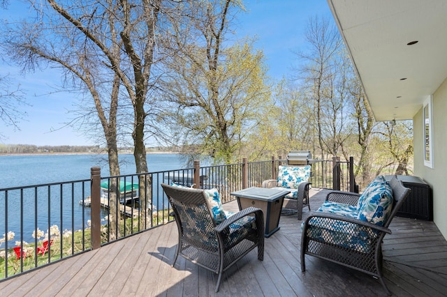 4991 337th Ave NE, Cambridge, MN 55008 - wooden deck featuring a water view