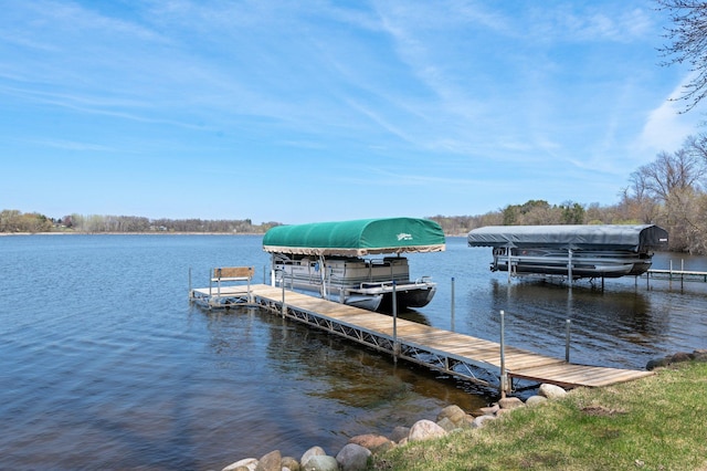 4991 337th Ave NE, Cambridge, MN 55008 - dock area with boat lift and a water view