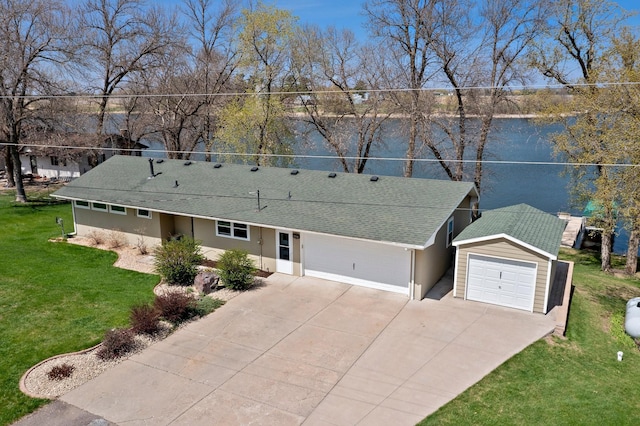 4991 337th Ave NE, Cambridge, MN 55008 - single story home featuring driveway, a front lawn, an attached garage, a shingled roof, and stucco siding