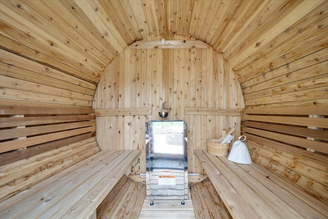 view of sauna
