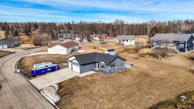 drone / aerial view featuring a residential view