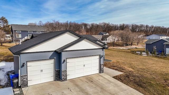 garage with driveway