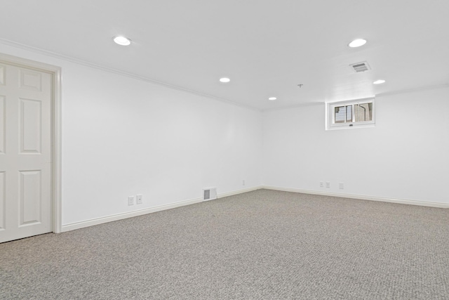 5319 38th Ave S, Minneapolis, MN 55417 - carpeted empty room with recessed lighting, baseboards, and ornamental molding