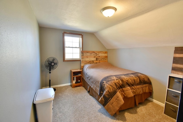 40749 Greencrest Rd, Crow River Twp, MN 56312 - bedroom with lofted ceiling, carpet flooring, and baseboards