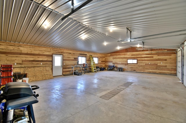 40749 Greencrest Rd, Crow River Twp, MN 56312 - garage featuring wooden walls