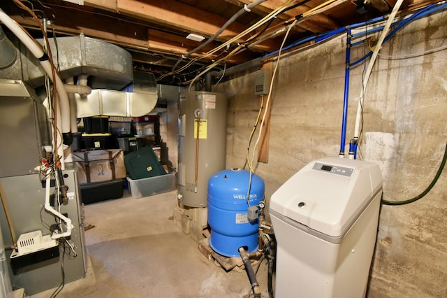 40749 Greencrest Rd, Crow River Twp, MN 56312 - utility room featuring heating unit and water heater