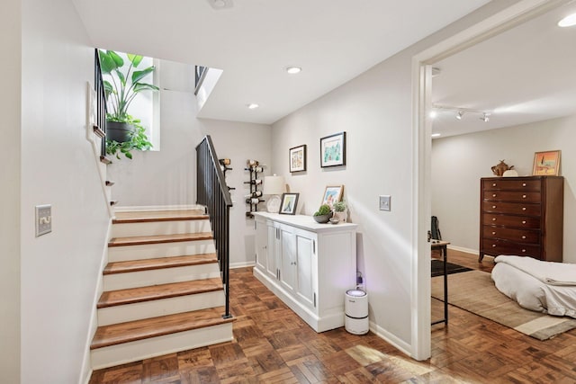 1801 Fremont Ave S Unit 101, Minneapolis, MN 55403 - staircase featuring baseboards and recessed lighting