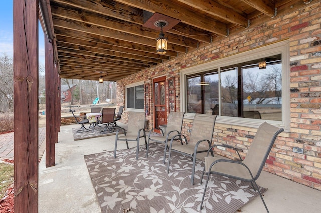 view of patio with outdoor dining space