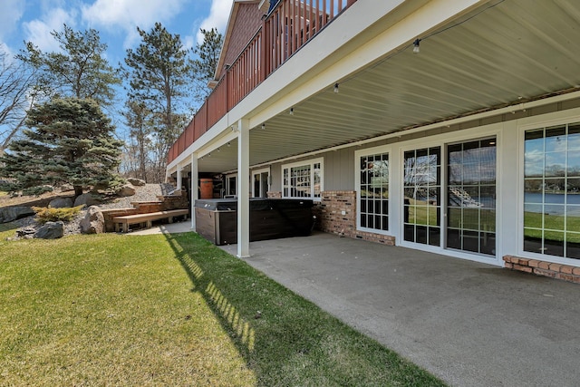 3202 Riviera Rd, Sartell, MN 56377 - exterior space with a hot tub and a patio area