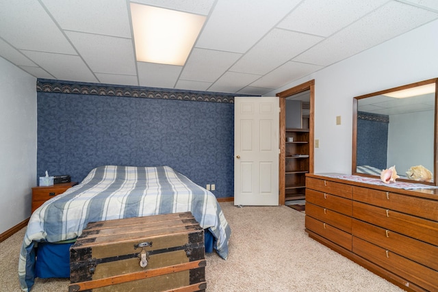 27192 237th Ave SW, Crookston Twp, MN 56716 - bedroom featuring light carpet, wallpapered walls, and baseboards