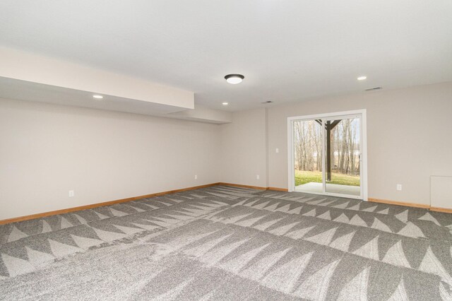 575 Elins Lake Rd SE, Cambridge, MN 55008 - empty room featuring baseboards, carpet, and recessed lighting