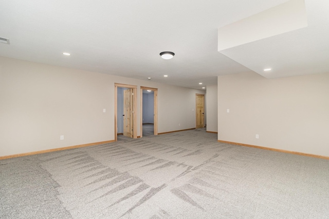 575 Elins Lake Rd SE, Cambridge, MN 55008 - empty room with light carpet, baseboards, and recessed lighting