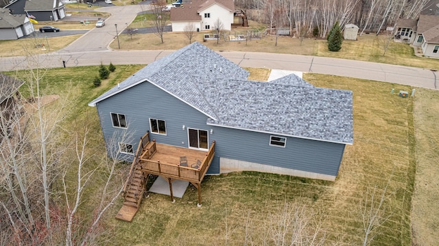 575 Elins Lake Rd SE, Cambridge, MN 55008 - back of property with a shingled roof and a wooden deck