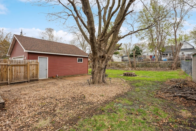 178 Mainzer St, West Saint Paul, MN 55118 - view of yard featuring a patio, a fenced backyard, and an outdoor fire pit