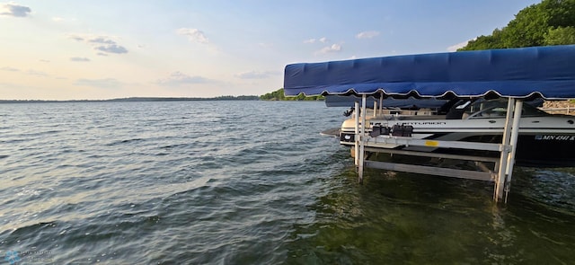 44629 Bear Trl, Lida Twp, MN 56572 - dock area featuring boat lift and a water view