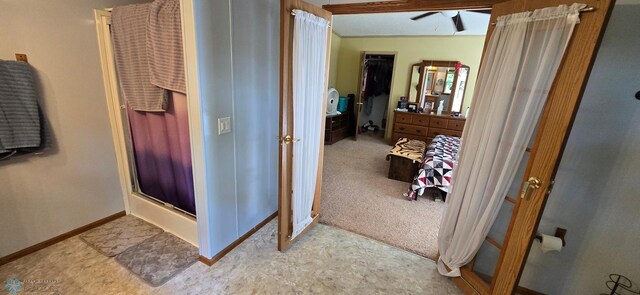 44629 Bear Trl, Lida Twp, MN 56572 - bathroom with a shower stall, vanity, and baseboards