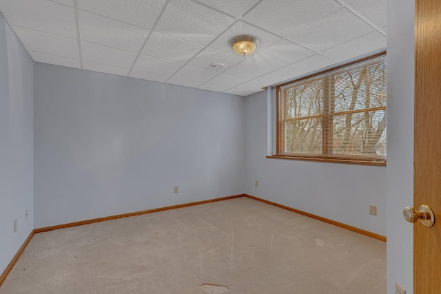 12114 260th St, Saint Cloud, MN 56301 - spare room with carpet floors, a drop ceiling, baseboards, and a smoke detector
