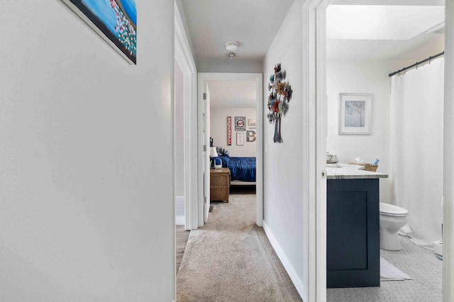 16137 Ahrens Hill Rd, Brainerd, MN 56401 - corridor featuring baseboards and carpet