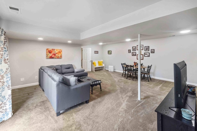 16137 Ahrens Hill Rd, Brainerd, MN 56401 - living area with carpet flooring, baseboards, and recessed lighting