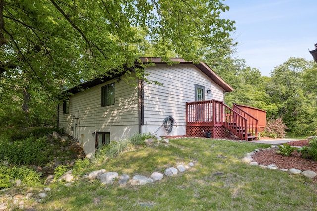 16137 Ahrens Hill Rd, Brainerd, MN 56401 - view of home's exterior with a wooden deck
