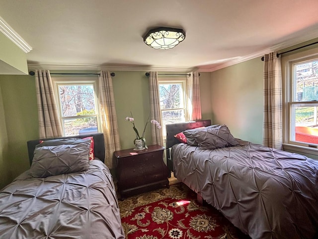 709 Riverside Dr N, North Hudson, WI 54016 - bedroom featuring crown molding and multiple windows