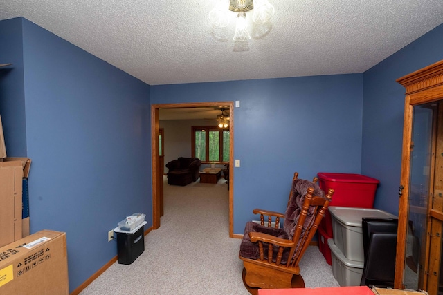 19988 Quentin Ave, Ravenna Twp, MN 55033 - living area with carpet flooring, a textured ceiling, and baseboards