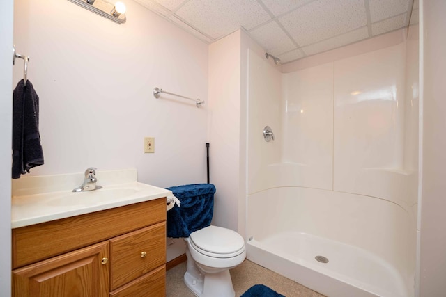 19988 Quentin Ave, Ravenna Twp, MN 55033 - full bath featuring toilet, vanity, a shower, and a drop ceiling
