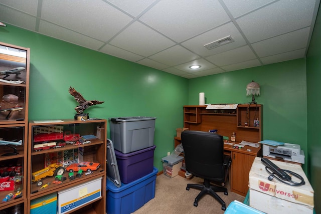 19988 Quentin Ave, Ravenna Twp, MN 55033 - carpeted home office featuring a drop ceiling