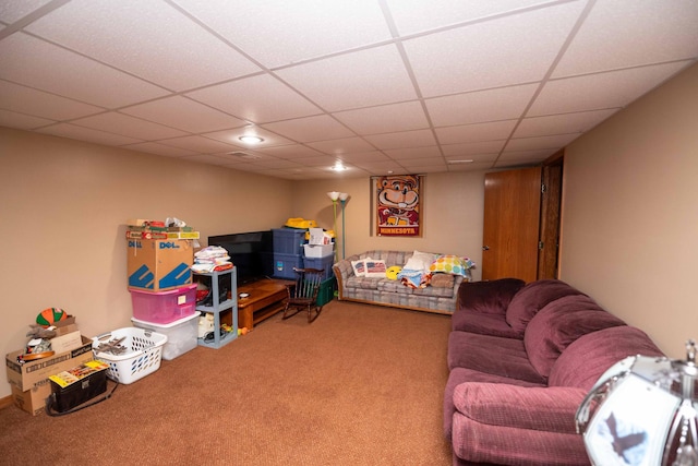19988 Quentin Ave, Ravenna Twp, MN 55033 - living room with carpet floors and a drop ceiling
