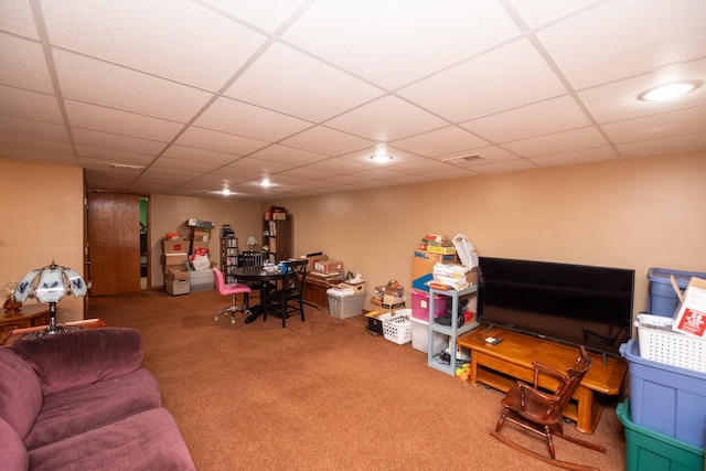19988 Quentin Ave, Ravenna Twp, MN 55033 - living room featuring carpet floors and a drop ceiling