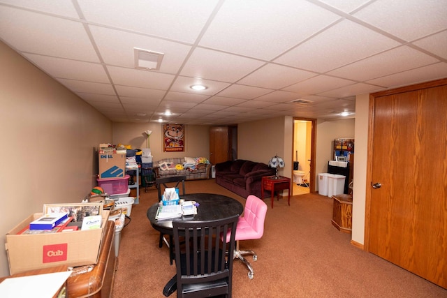 19988 Quentin Ave, Ravenna Twp, MN 55033 - carpeted living area with a drop ceiling and recessed lighting