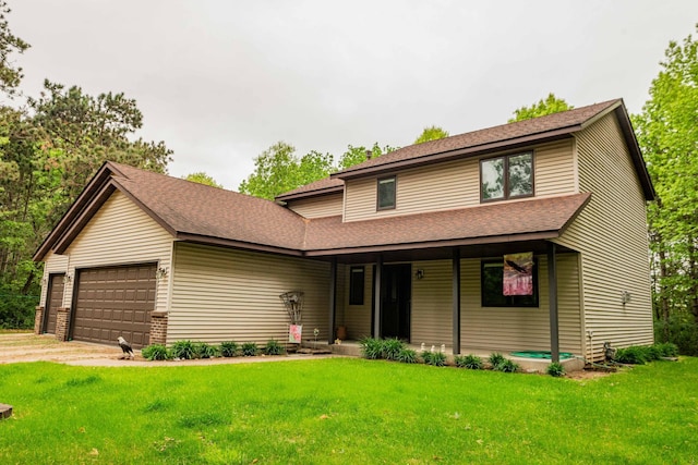 19988 Quentin Ave, Ravenna Twp, MN 55033 - view of front of house featuring a porch, a shingled roof, a front yard, and an attached garage