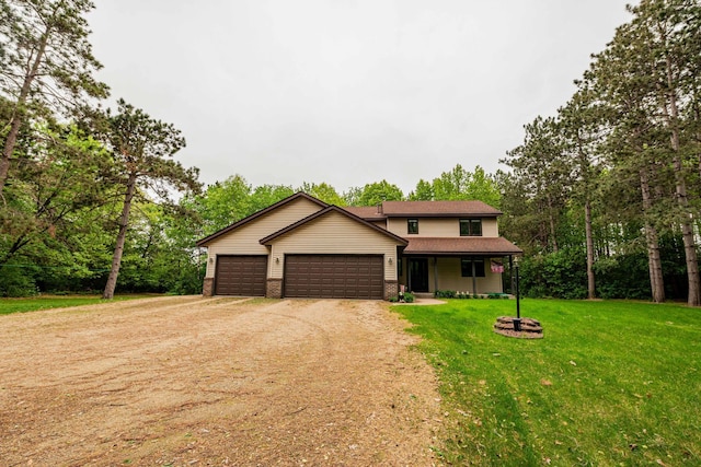 19988 Quentin Ave, Ravenna Twp, MN 55033 - traditional-style home featuring a garage, a front yard, driveway, brick siding, and roof with shingles