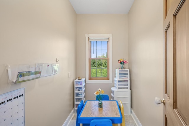 playroom featuring baseboards