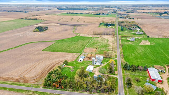 aerial view with a rural view
